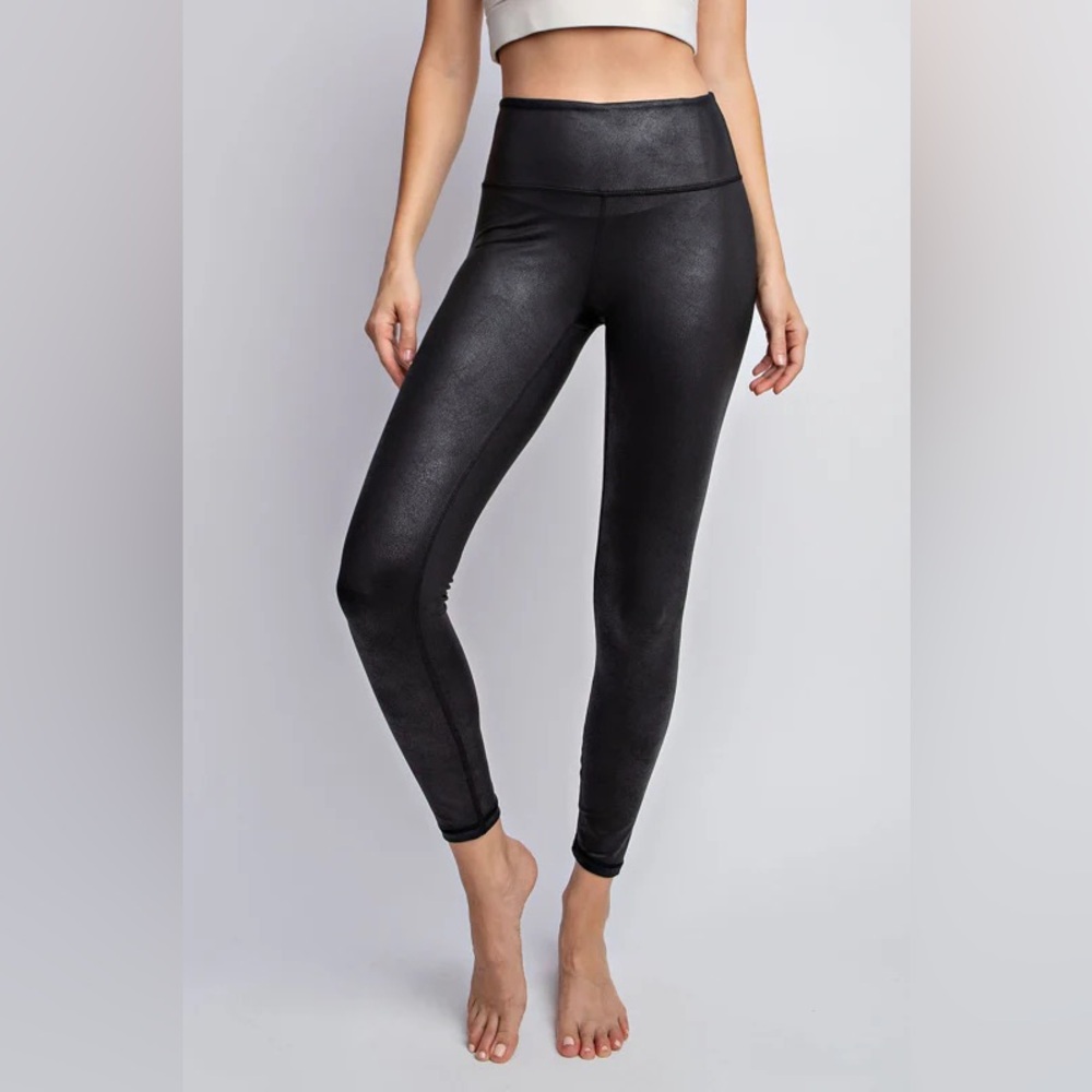 Aerie Faux Black Leather Leggings - Size M